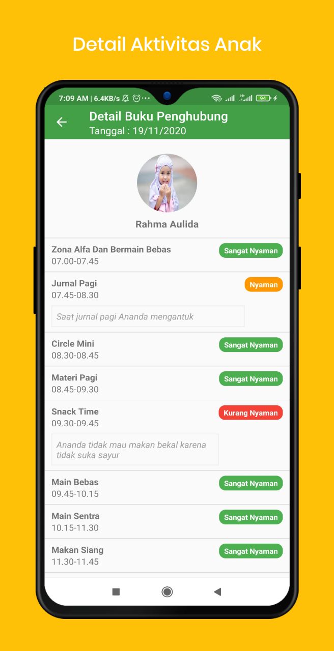 Gambar detail aktivitas di Aplikasi Android Adzkia Mobile Banjarnegara