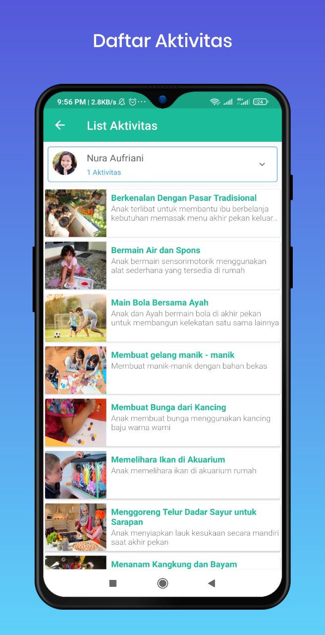daftar aktivitas aplikasi jenakka