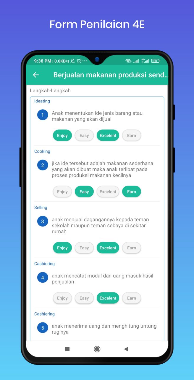 form aktivitas 4e aplikasi jenakka