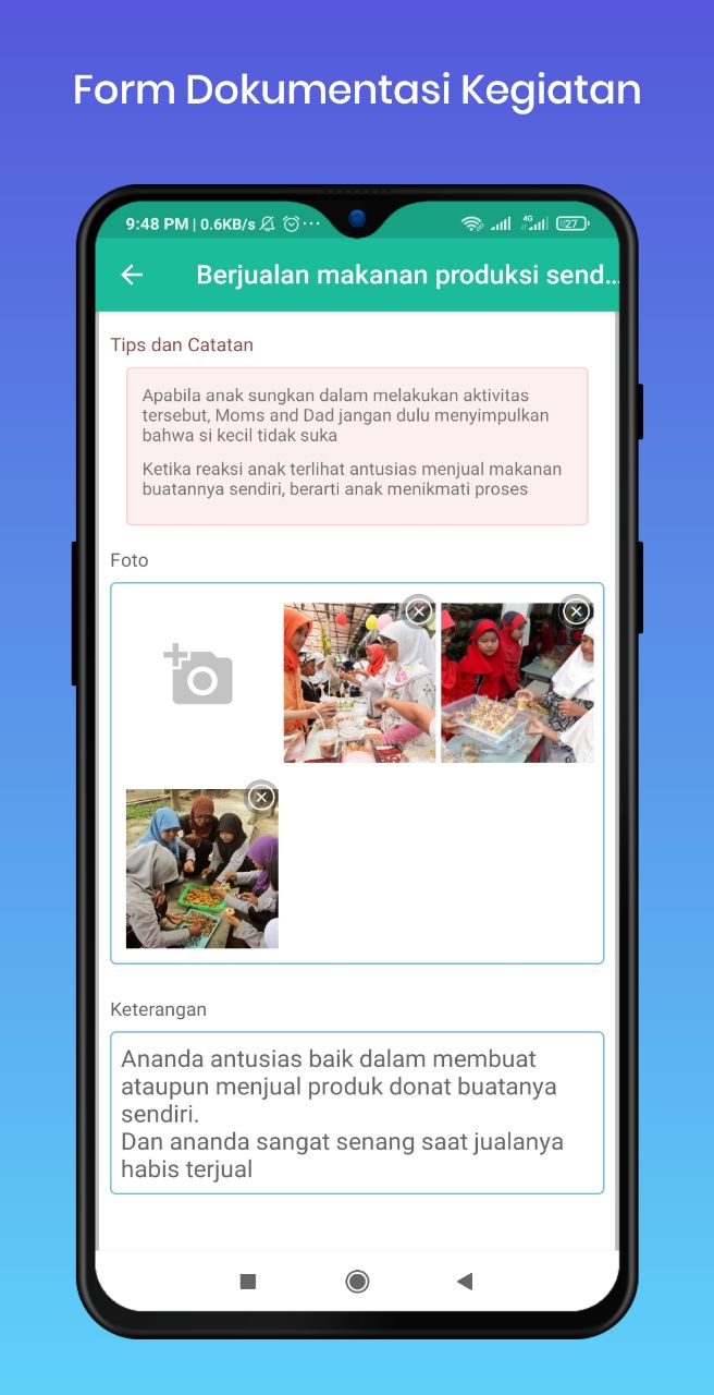 form dokumentasi kegiatan aplikasi jenakka
